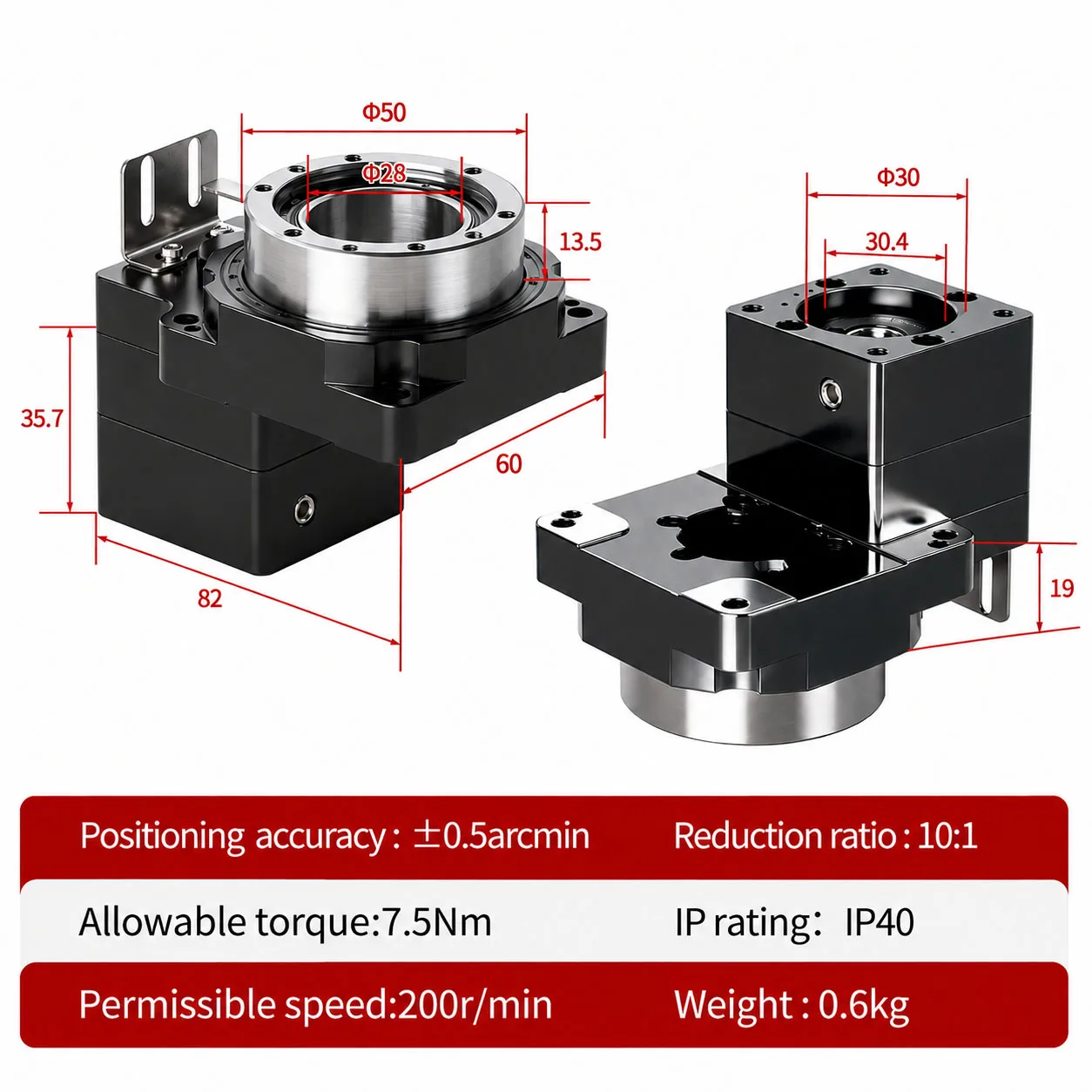 High Precision Hollow Rotary Platform for Nema17 Stepper Motor & 100W Servo Motor Planetary Crossed Roller Bearing Rotary Table