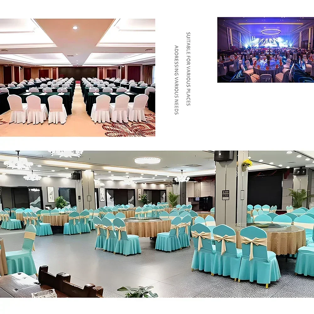 椅子用の白いプリーツスカート,宴会用のライクラカバー,ホテル,結婚式の装飾,パーティーイベント,シートプロテクター,5個,10個,50個,100個