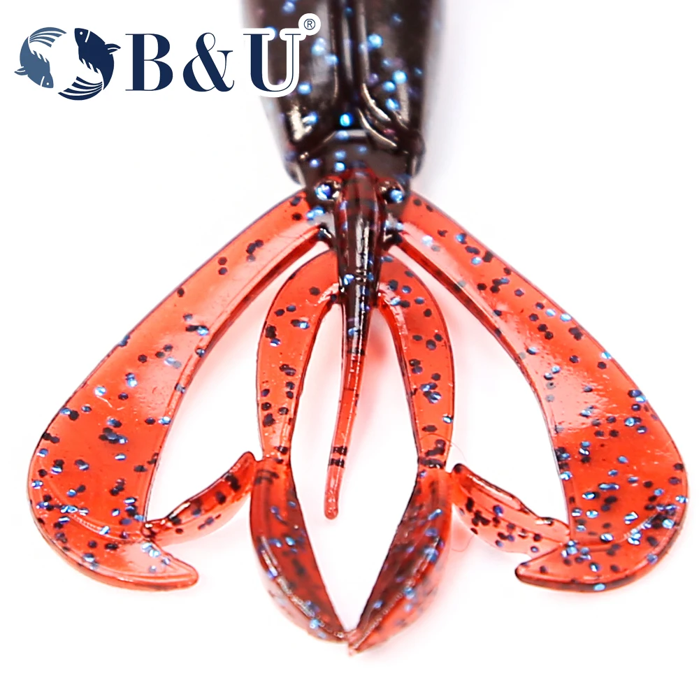 B&U Floating Worm Craws Garnelen Soft Bait Smell mit Salz Silikon Kunstköder Jig Wobbler Bass Karpfen Pesca Angelgerät – Detail 6