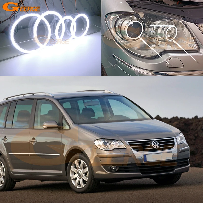 

For Volkswagen VW TOURAN 2007 2008 2009 2010 Excellent Ultra Bright COB Led Angel Eyes Kit Halo Rings Day Light