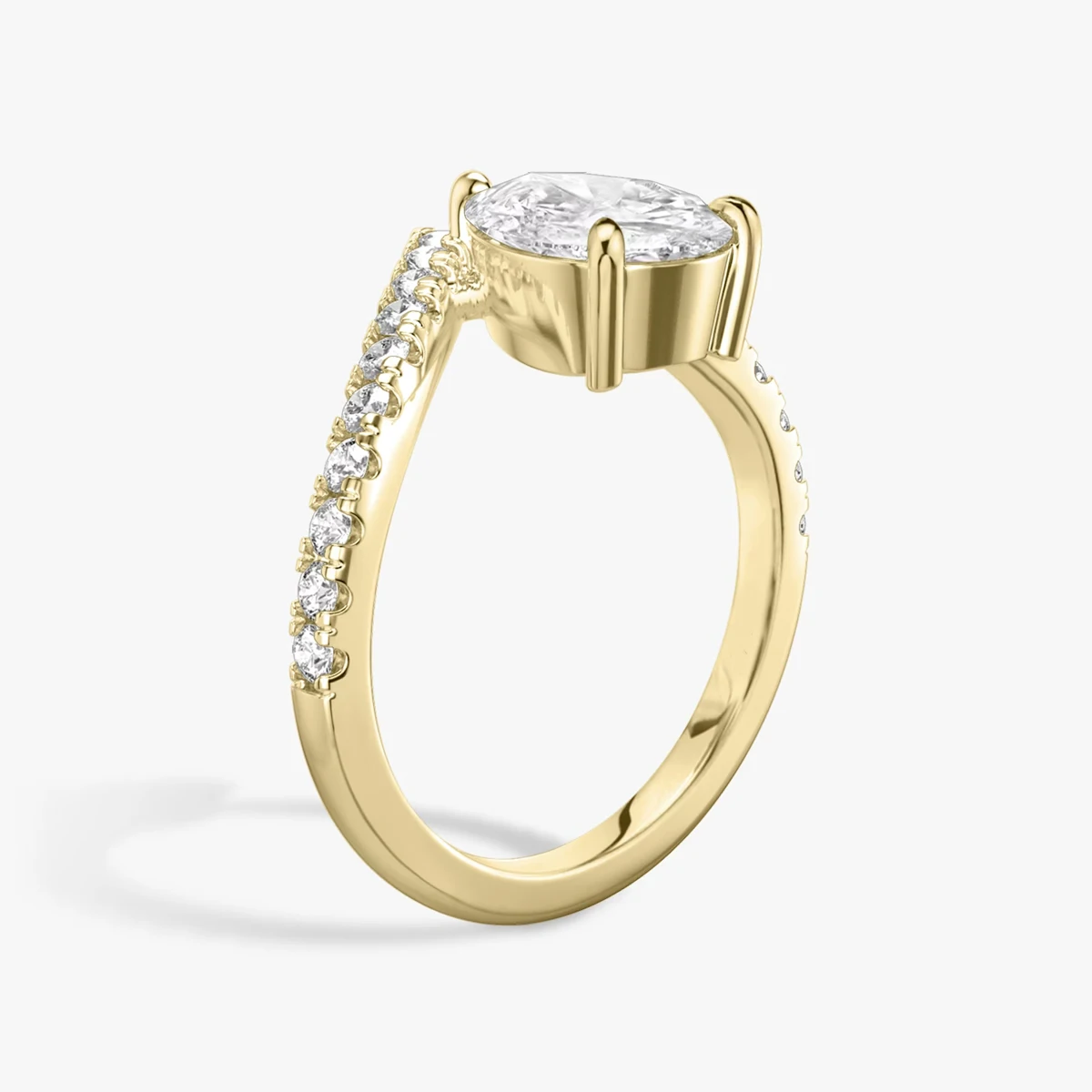 IGI Certified Lab Created Diamond Half Eternity Ring 9K/14K/18K Yellow Gold Lab Diamond Engagement Ring Fine Jewelry For Women
