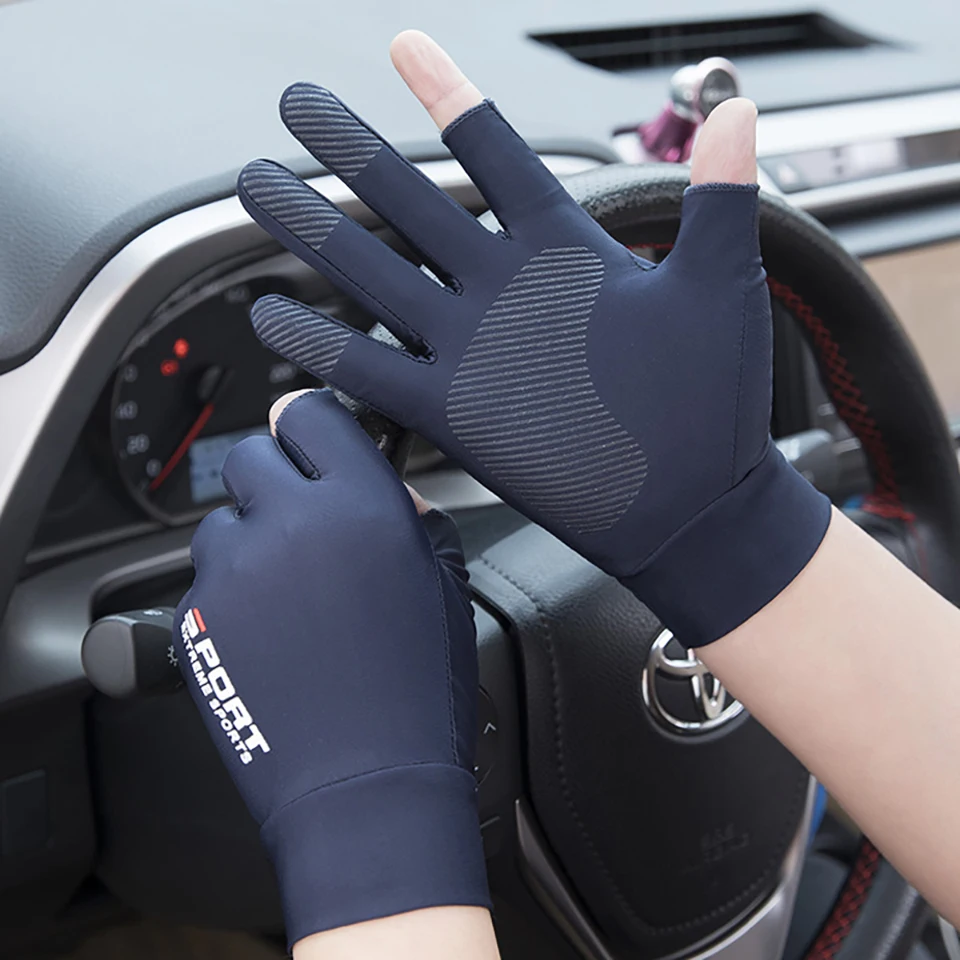 GTUBIKE 1 Pair New Motorcycle Gloves Breathable Ice Silk Non-Slip Anti-UV Outdoor Sports Rider Gloves Protective Hand Gloves