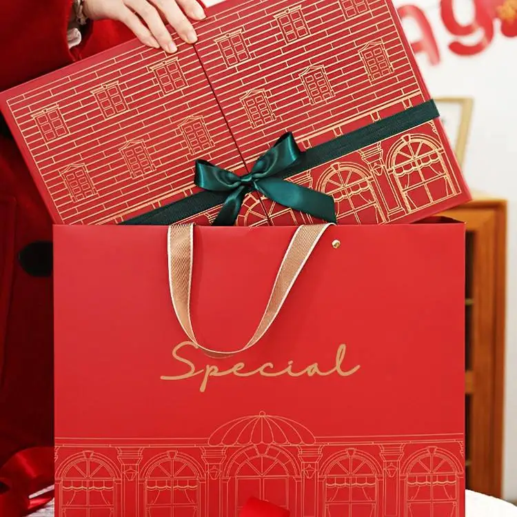 2025.Custom New Year 12 Days Luxury Gift Advent Calendar Box Portable Paper Rigid Cardboard Sponge Lining Red Packaging Printing - Image 6