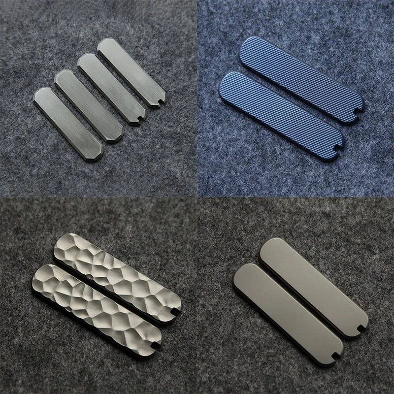 1 Pair 9 Patterns Knife Titanium Scales Handle Patches For 65mm Victorinox Swiss Army Knives NailClip Executive Twill Stria DIY