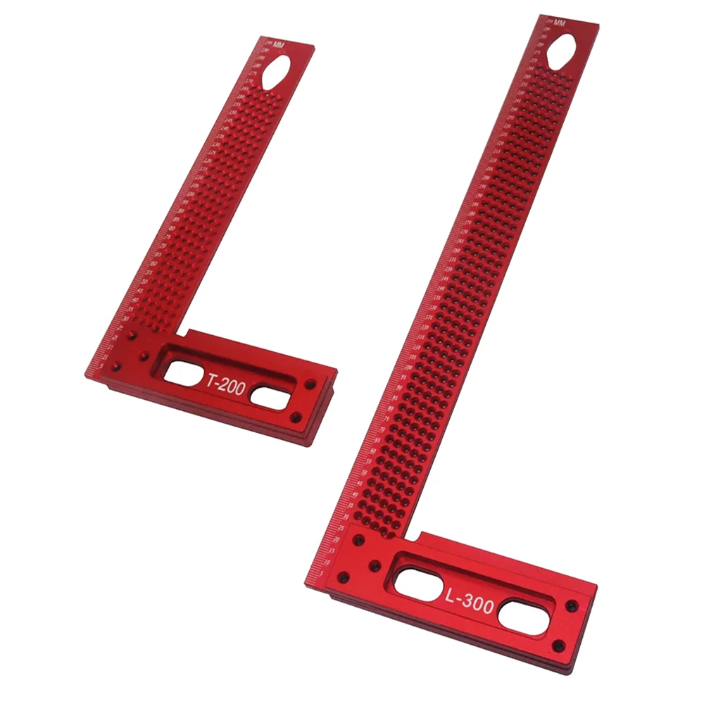 Woodworking Square Aluminum Framing Mitre Square Carpenter Scribe L Type Hole Ruler Aluminum Right Angle Protractor Mark Gauge