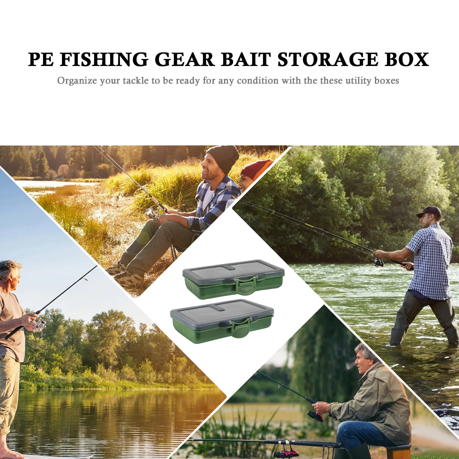 

2Pcs Fishing Accessory Case Bait Storage Box Organized Tackle Container Quick Recognition Lure Tray Fishing Tackle Box