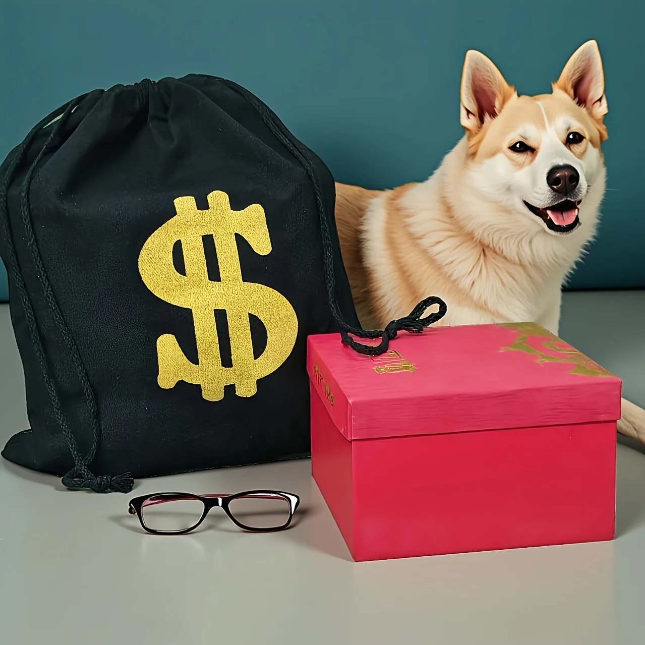 Canvas Money Bags for Party, Costume Money Bag Prop with Dollar Sign, Money Sacks for Christmas Cosplay Theme Party (2 Packs)