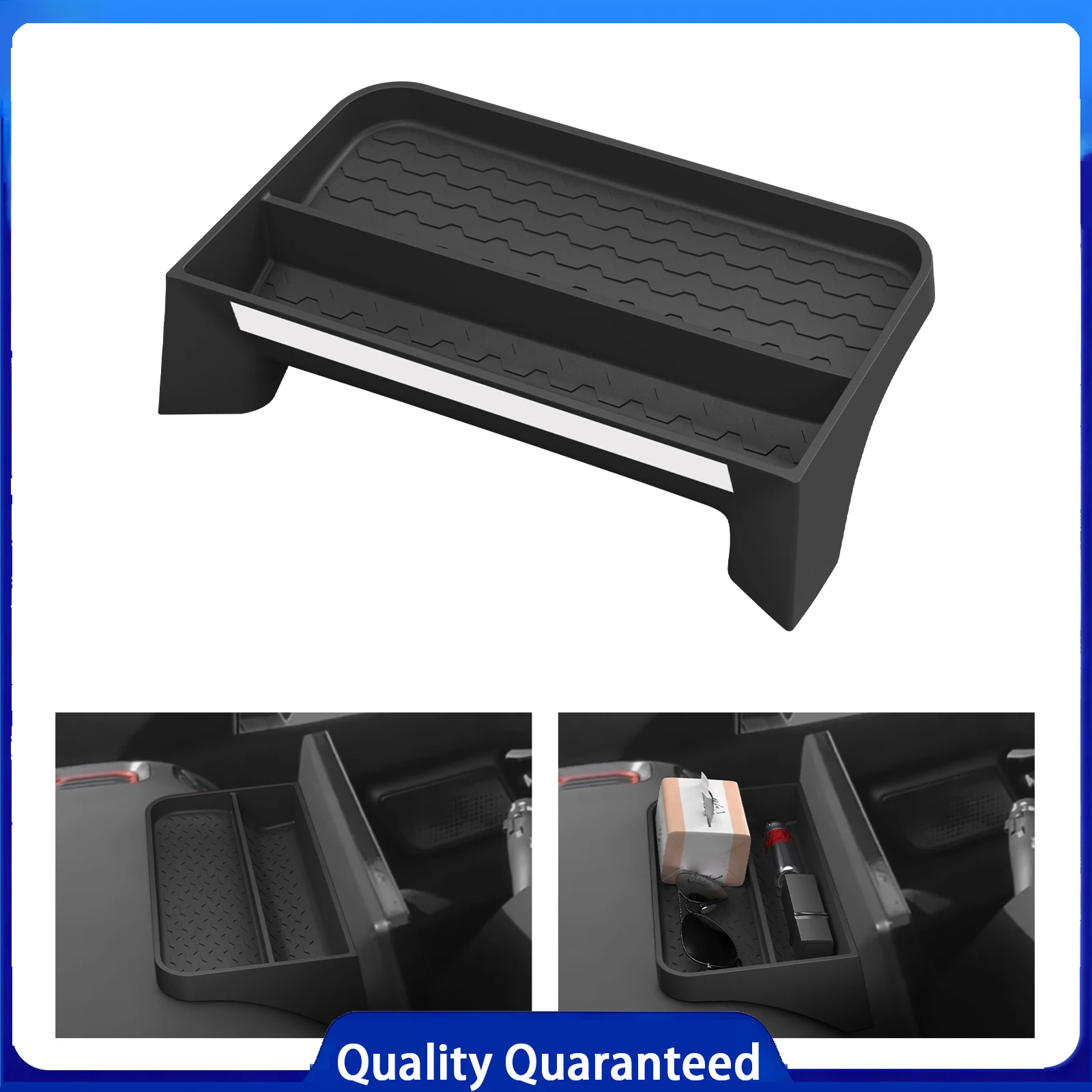 Car Dashboard Storage Tray Display Screen Rear Storage Box Tray Organizer Accessories For BYD Shark 2024 2025 LHD Black