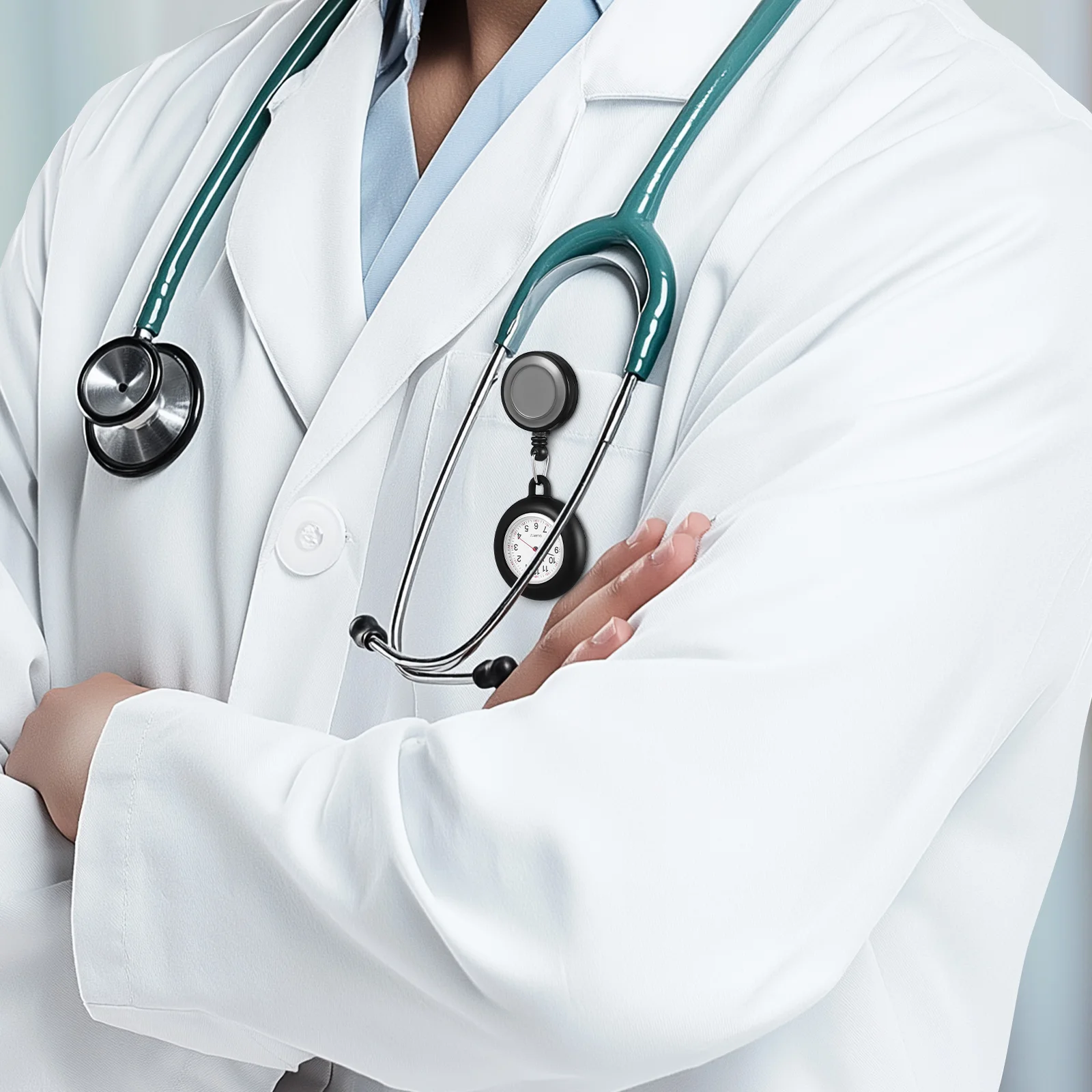 

Luminous Nurse for Women Small Cartoon Clip Badge Reel Watches Hanging Durable Lightweight Fashion Chic Design Student