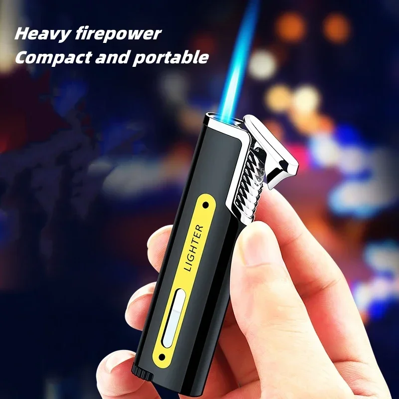 

Mini Outdoor Portable Recyclable Inflatable Metal Windproof Lighter High-power Butane Gas Cigar Lighter High-end Gifts for Men