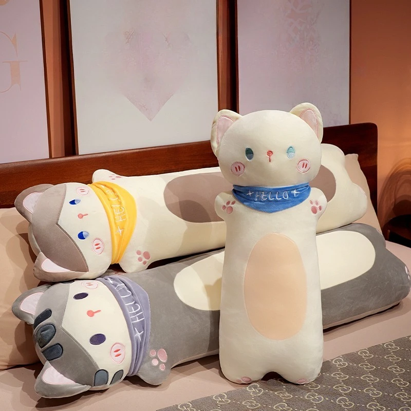 2026 Cute New Long Cat Pillow Large Size Bedhead Reading Cushion Soft and Comfortable Leg Hug Pillow Home Decorative Pillow