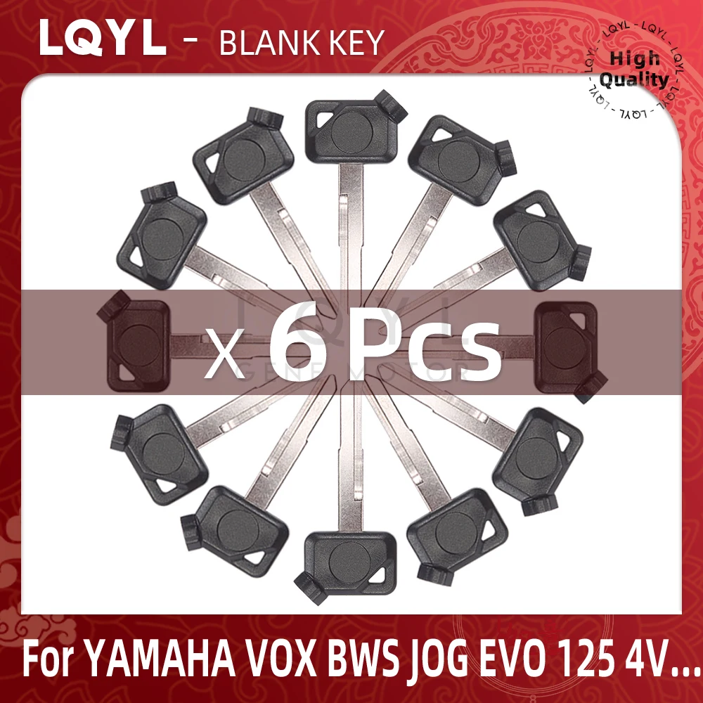 6Pcs Blank Key Motorcycle Replace Uncut Keys For YAMAHA Magnet Anti-theft Lock VOX BWS JOG EVO ZR 50 100 125 4V VOX50 VINO EVO2