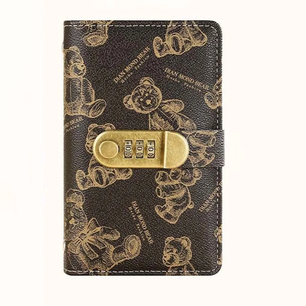 A6 코드 노트북, 돈 관리용 방수 만화 곰 프린트 현금 예산 관리 노트, 학업용 주간 일정표 시간 관리 도구