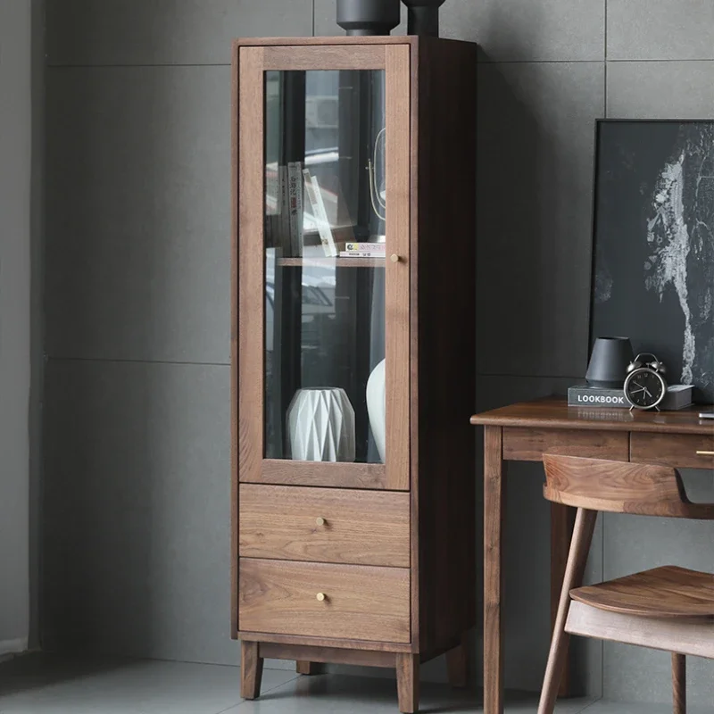 

TV Side Cabinet Wine Cabinet Living Room Bookcase with Drawer Glass Cabinet