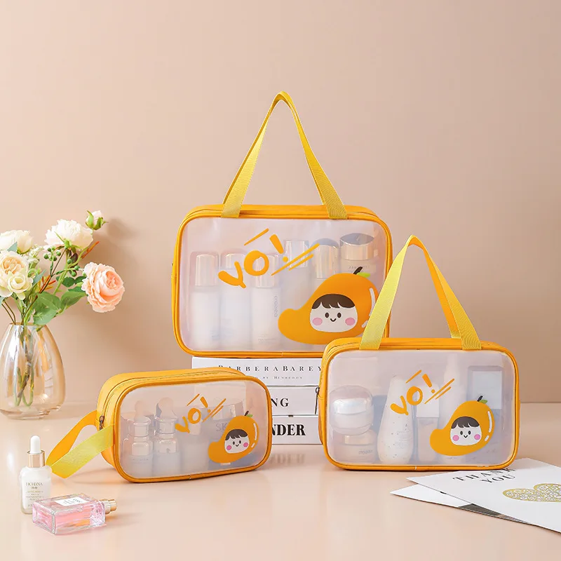 

Waterproof PVC Travel Kit 3Pcs - Transparent Toiletry & Swim Bag Set for Beach, Pool & Vacation, Easy to Clean