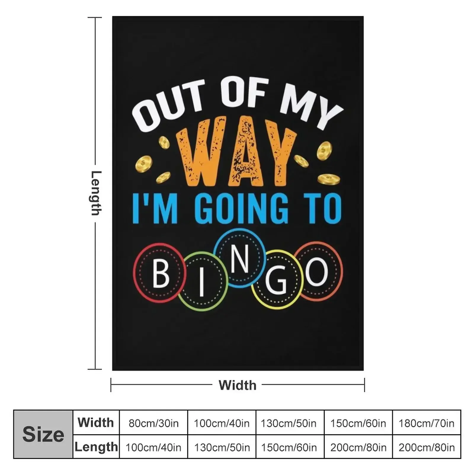 Out Of My Way Im Going To Bingo Throw Blanket couch cozy soft plush fuzzy picnic outdoor blanket