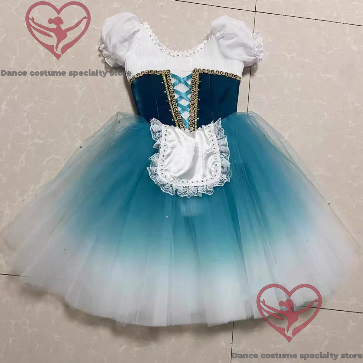 Tutú de ballet para hija incontrolable de Gabriella Giselle y vestido largo de tul, disfraz de competición GDC profesional personalizado