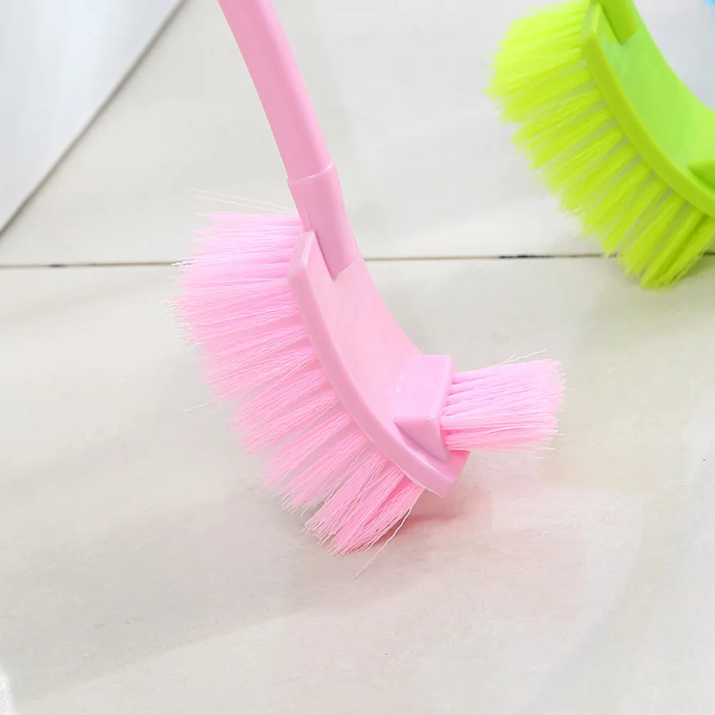 

Премиальная щетка для чистки унитаза с длинной ручкой, портативная, для ванной комнаты, с отверстием для подвешивания, простая в использовании, розовая