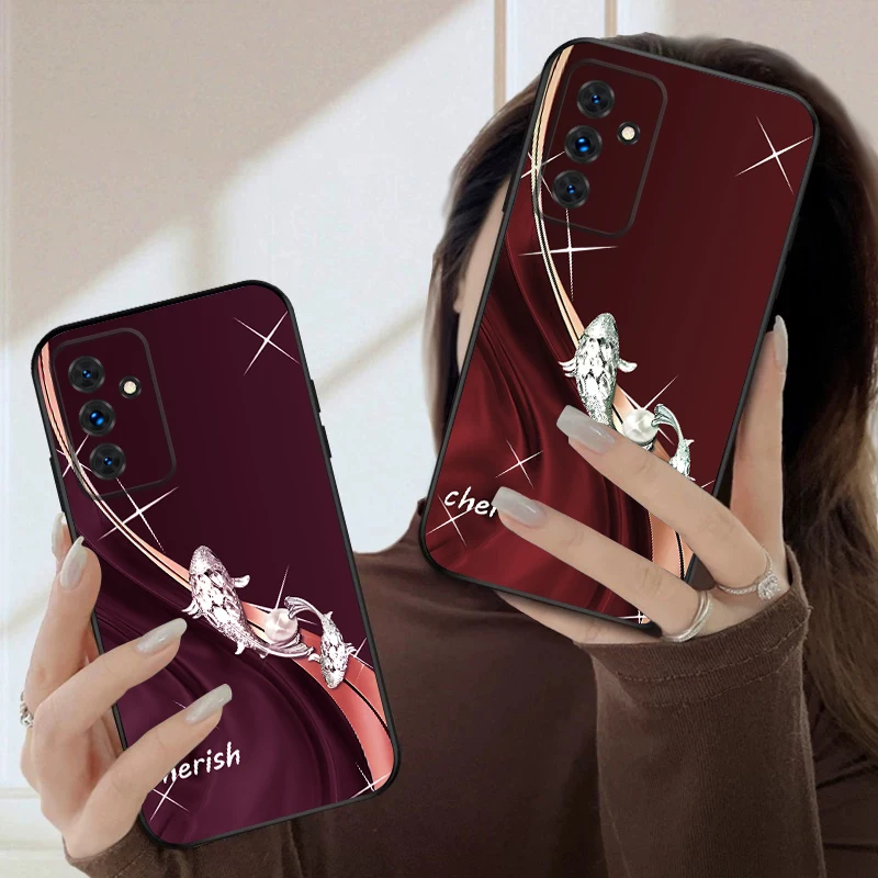 

Cute silver Pisces For Samsung S20FE S 21 22 23 FE 24 Plus 25 Ultra Galaxy M23 32 34 35 52 53 54 55 5G silicone soft phone case