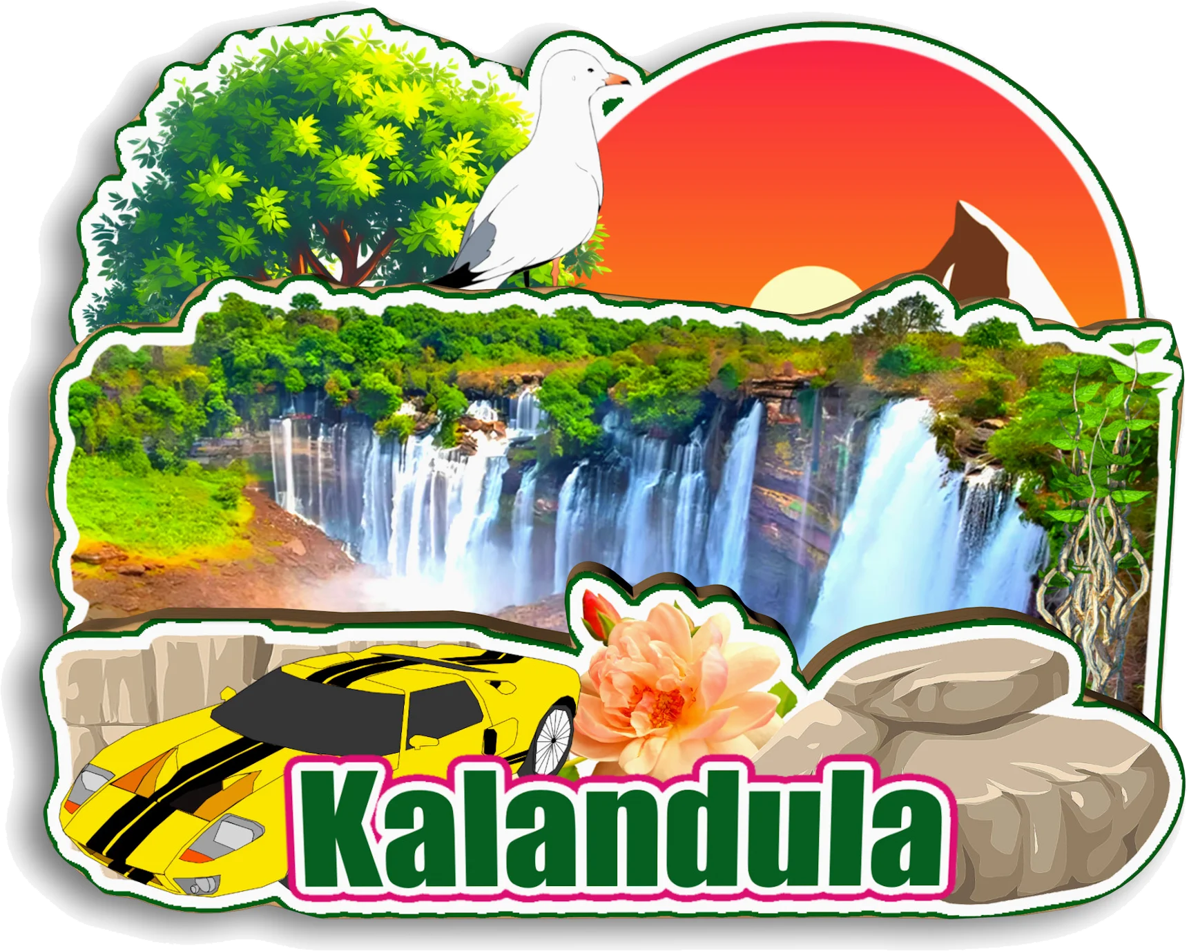 Kalandula Luanda Angola Fridge Magnet Travel Souvenir Gift Handmade Decorative Refrigerator Sticker Home Decoration