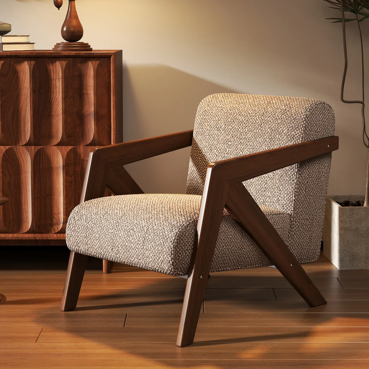 Limited-Time Promotion Solid Wood Furniture Custom Original Richard Single Sofa Chair Leisure Dining Hotel Living Room