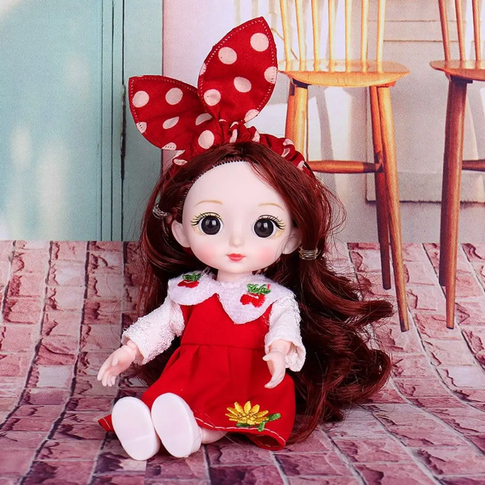 1/12 BJD Schattige BJD-pop met kleding 13 beweegbare gewrichten met kleding Mini-meisjespop met kleding Schattig gezicht Blauwe ogen