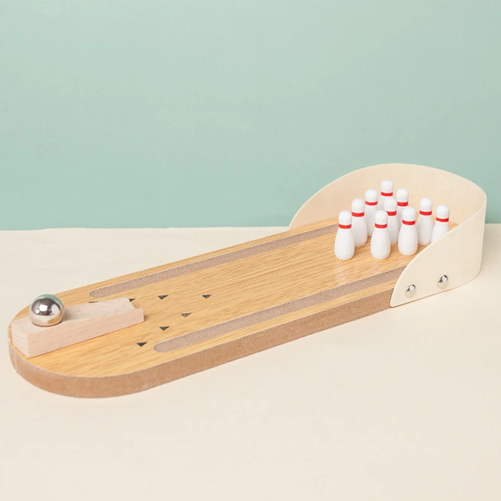 Juguete de bolos de mesa para interiores, emulación de bolos de escritorio Real