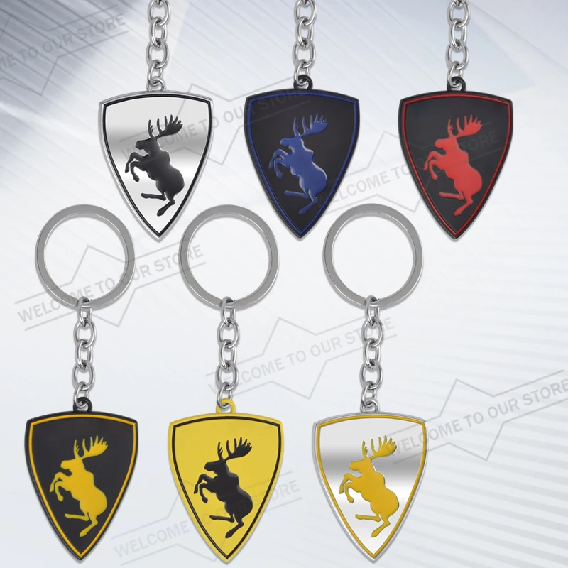 Car Keychain For Volvo Prancing Deer XC40 XC70 XC60 XC90 V60 S40 S60 S80 S90 Metal Key Chain Auto Keyring Key Ring Key Holder