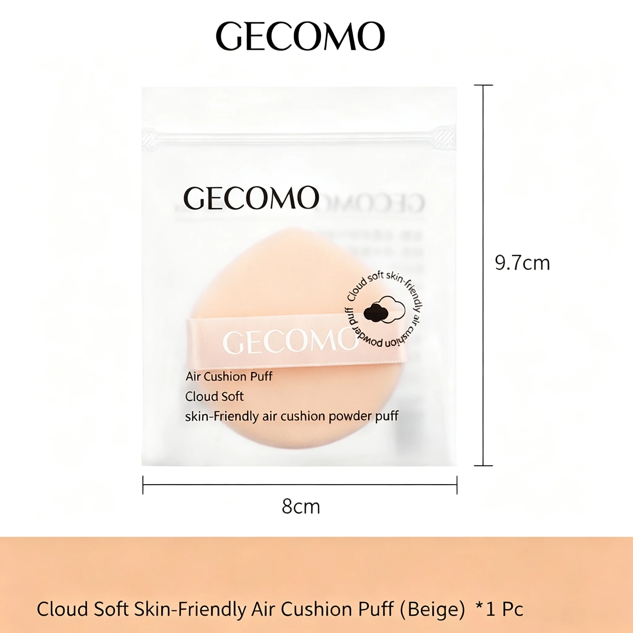 1PC Air Cushion Puff, Foundation Puff High Density Micro Pore Low Absorption Soft Wet Dry Use for Face Base