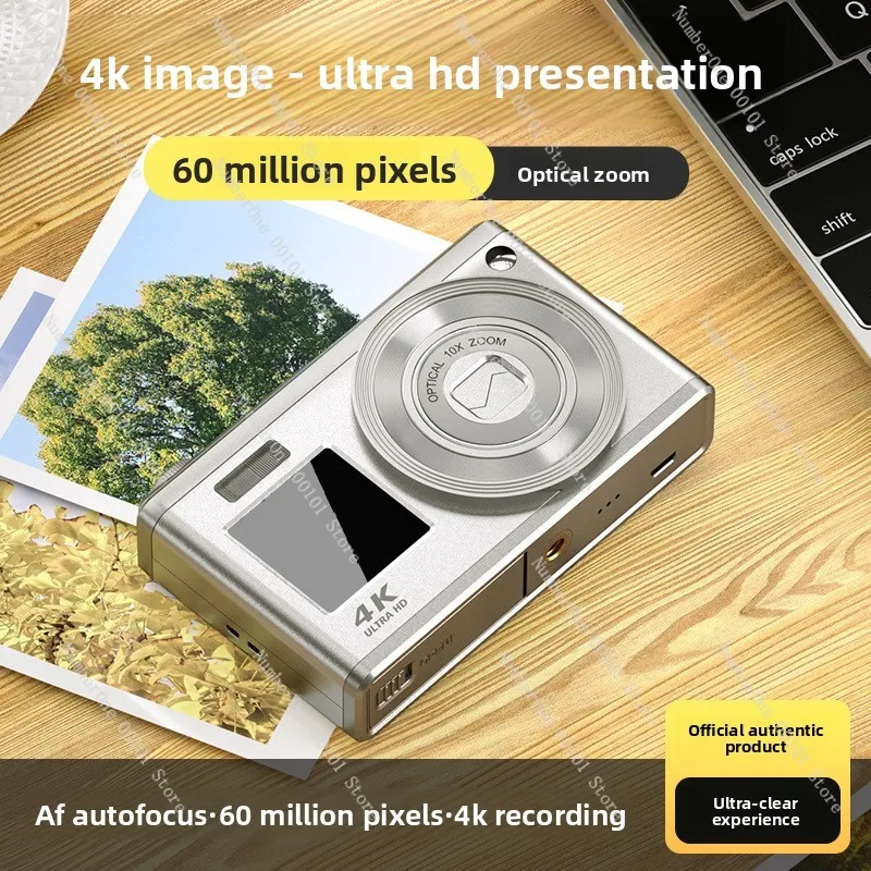 4K high definition digital camera | student telescopic lens, front and rear dual IPS display, 10X optical zoom