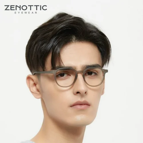 Imagen 2 del producto ZENOTTIC-gafas de lectura redondas para hombre y mujer, lentes asféricas con bloqueo de luz azul, para presbicia, ordenador, dioptrías