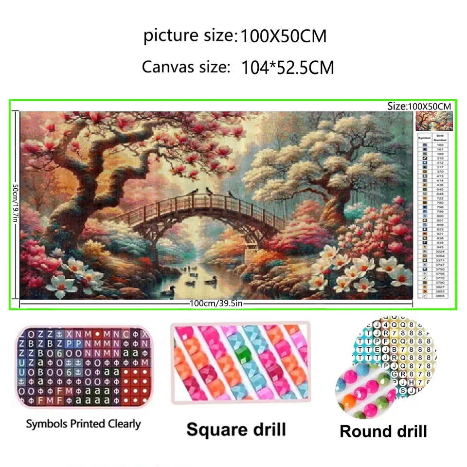 Beautiful Seasons Flower Landscape Diamond Painting Cross Stitich Kit Diy Mystical Cherry Tree Autumn Mosaic Diamond  Embroidery