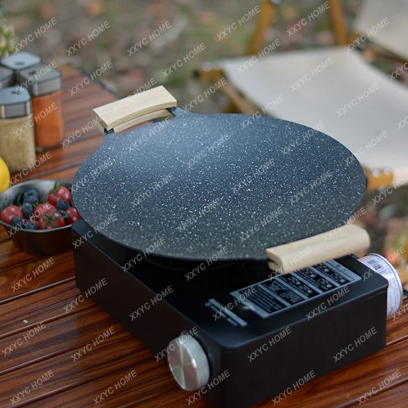 

Outdoor Griddle Camping Picnic Barbecue Plate Non-Stick Medical Stone Barbecue Plate Portable Gas Stove Teppanyaki