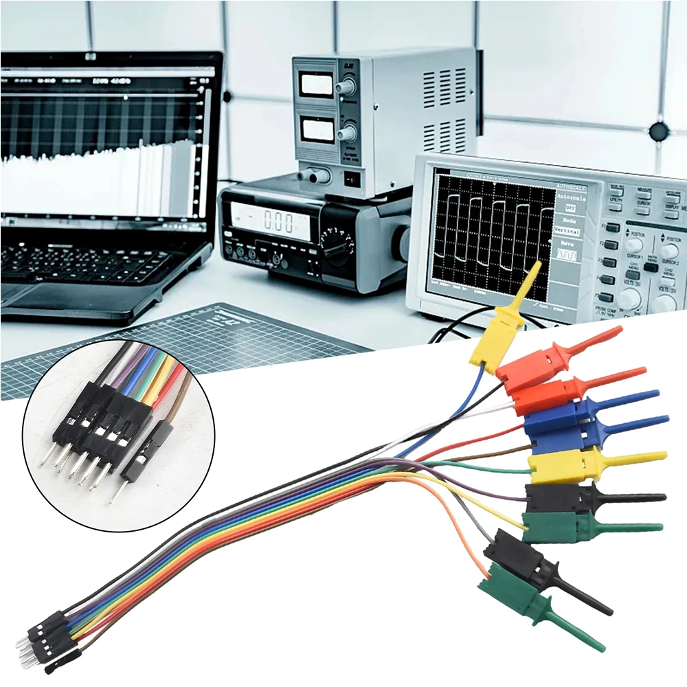 

20cm 10P High Efficiency Test Hook Clip Logic Analyzer Cable Gripper Probe Test Clamp for Chips Pins Connecting Testing