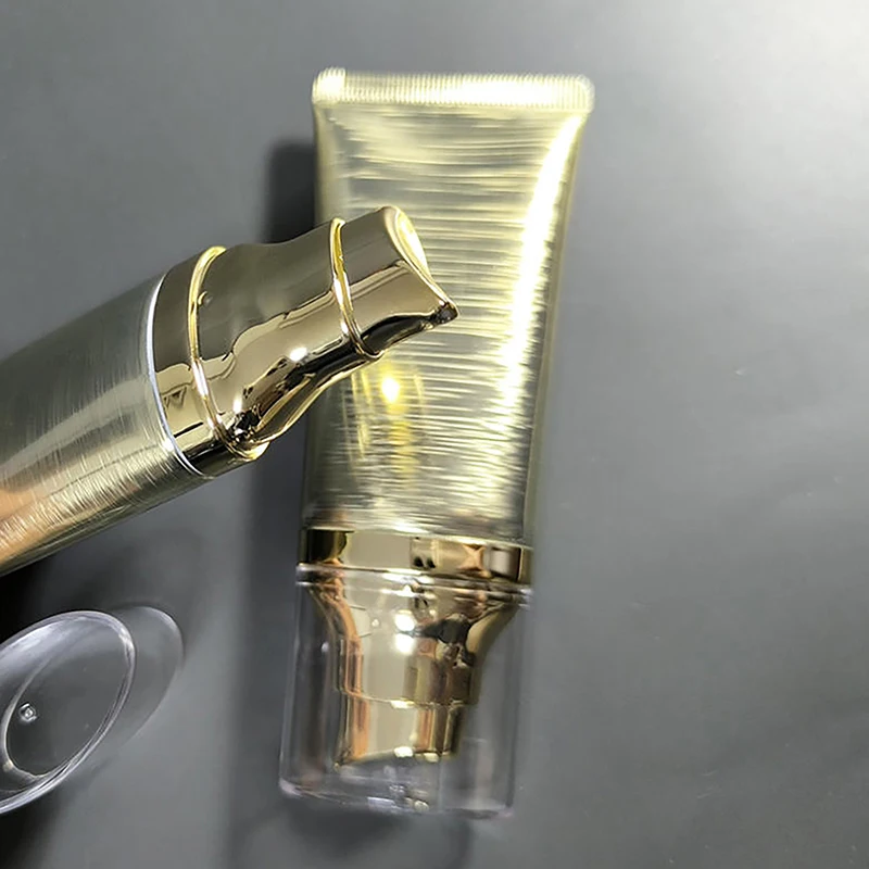 30/50ml tubos portáteis vazios espremer fundação bb creme loção cosmética garrafa de viagem com bomba de vácuo recipiente recarregável