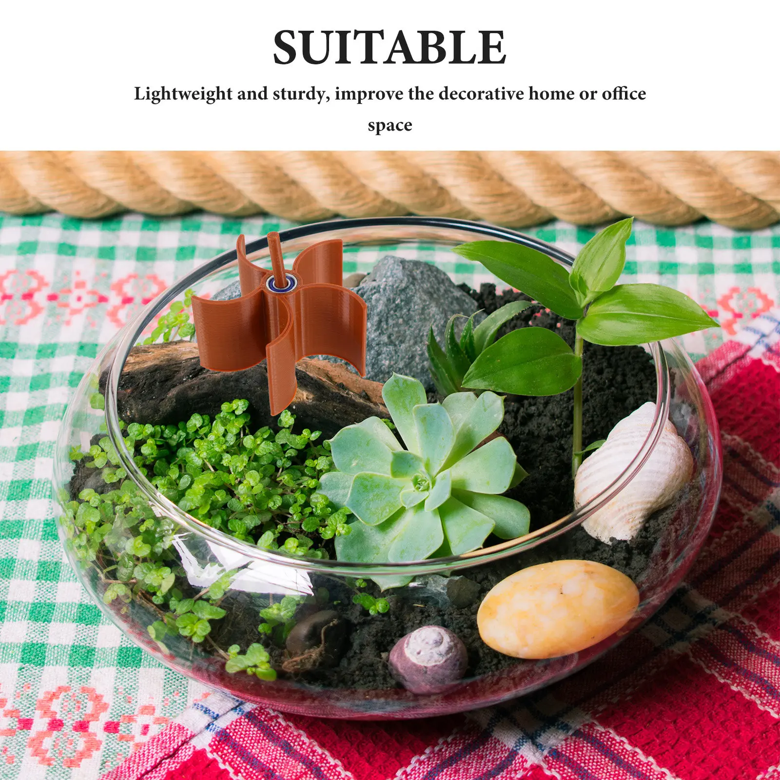 Small Resin Water Wheel Fountain Decor with Realistic Rockery and Rotating Aquatic Feature for Aquarium Fish Tank Tabletop