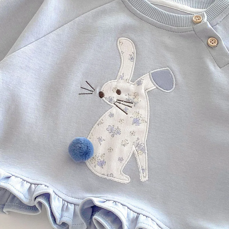 MILANCEL New Spring Autumn Kids Hoodie 0-5T Cute Flower Bunny Children Pullover Girls Outwear Tops