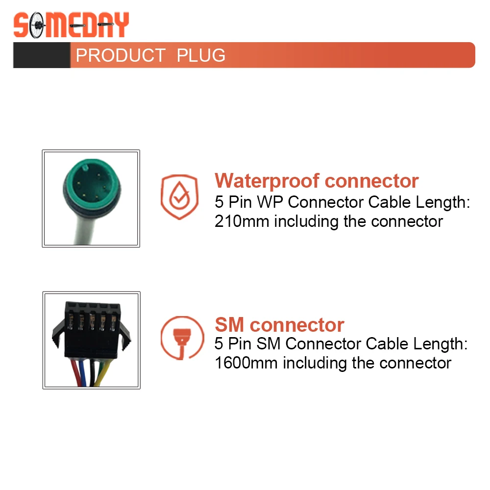 SOMEDAY Ebike Display UKC1 UKC3 GD01 GD06 S866 S900 24V-72V LED LCD Display SM/Waterproof Plug For JN Controller System