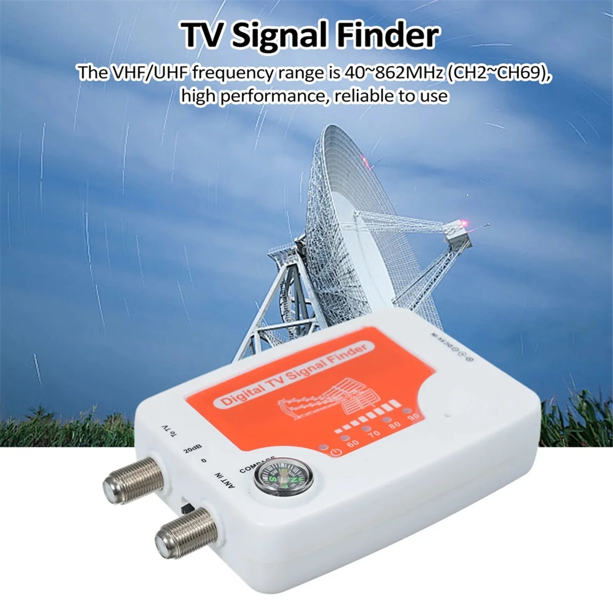 TF-02 Digital TV Signal Finder Digital Aerial Terrestrial TV Antenna Signal Strength Meter Detector Receiver