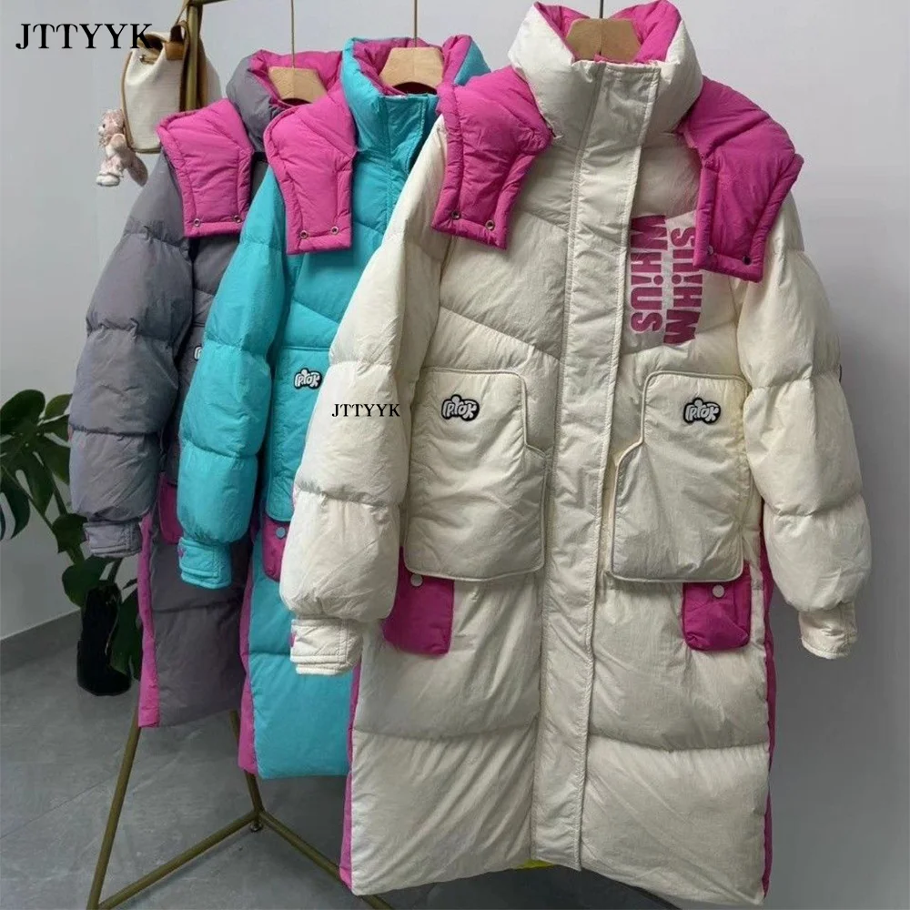 New Fashion Winter Clothing Women 90% Duck Down Coat Long Puffer Jacket for Female Thick Warm Parkas Lady Outerwear Oversized