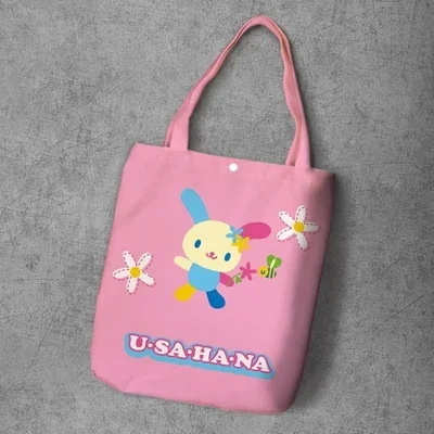 Cute Usahana Shoulder Bag Cartoon Anime Canvas Tote Bags for Women Kawaii Eco Reusable Shopping Bags Girls School Book Bag