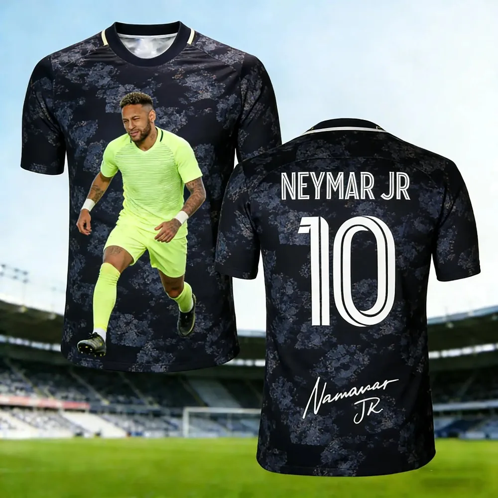 

Summer Fashion Neymar 3D Print Children's Outfit Football Jersey T-shirt. Loose and Comfortable Suitable for Daily Wear