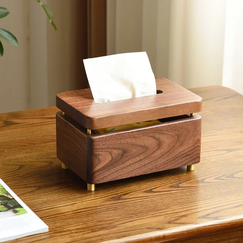 Solid wood tissue box Creative Desktop Drawer cartons Light luxury toilet paper container High aesthetic wall mounted organizer