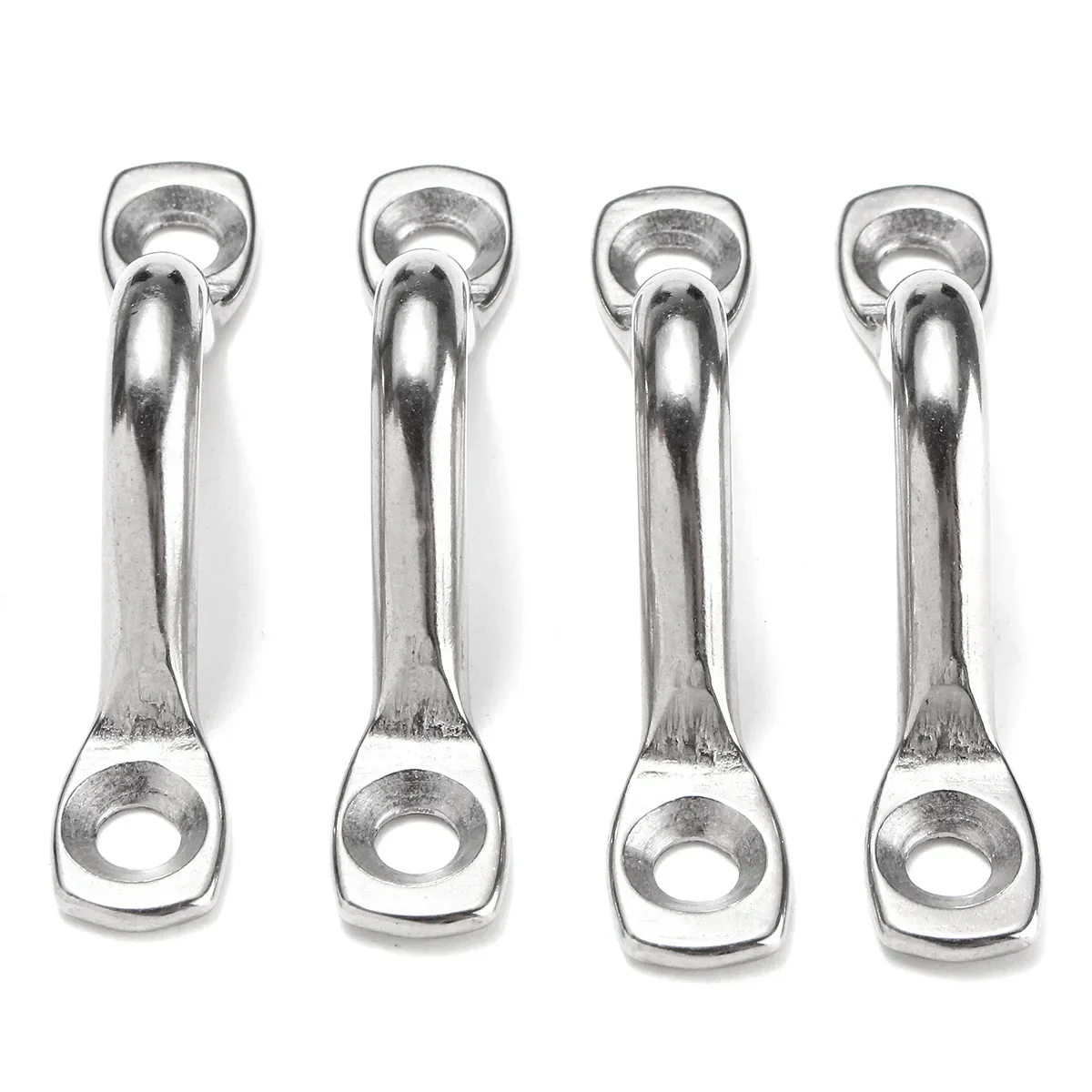 4Pcs Stainless Steel Wire Eye Straps Saddle Clip Boat Yacht Ship Marine Plate Staple Ring Handle Doorknob Boat Deck Accessories