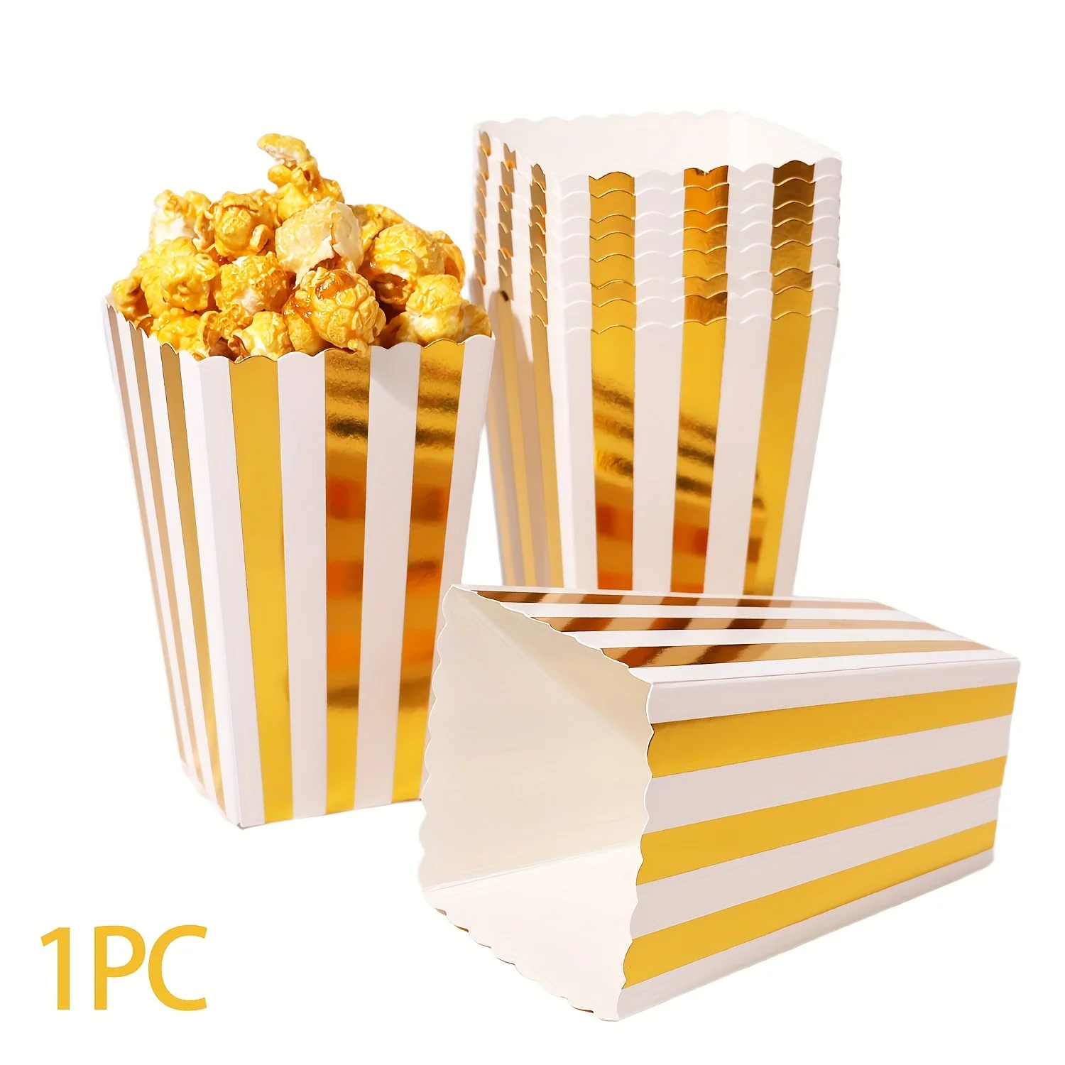 12/24 قطعة صناديق الفشار الذهبية 11.05X7.01X5.0 سنتيمتر ورقة صغيرة صندوق الفشار كرتون الفشار الحاويات مناسبة #5