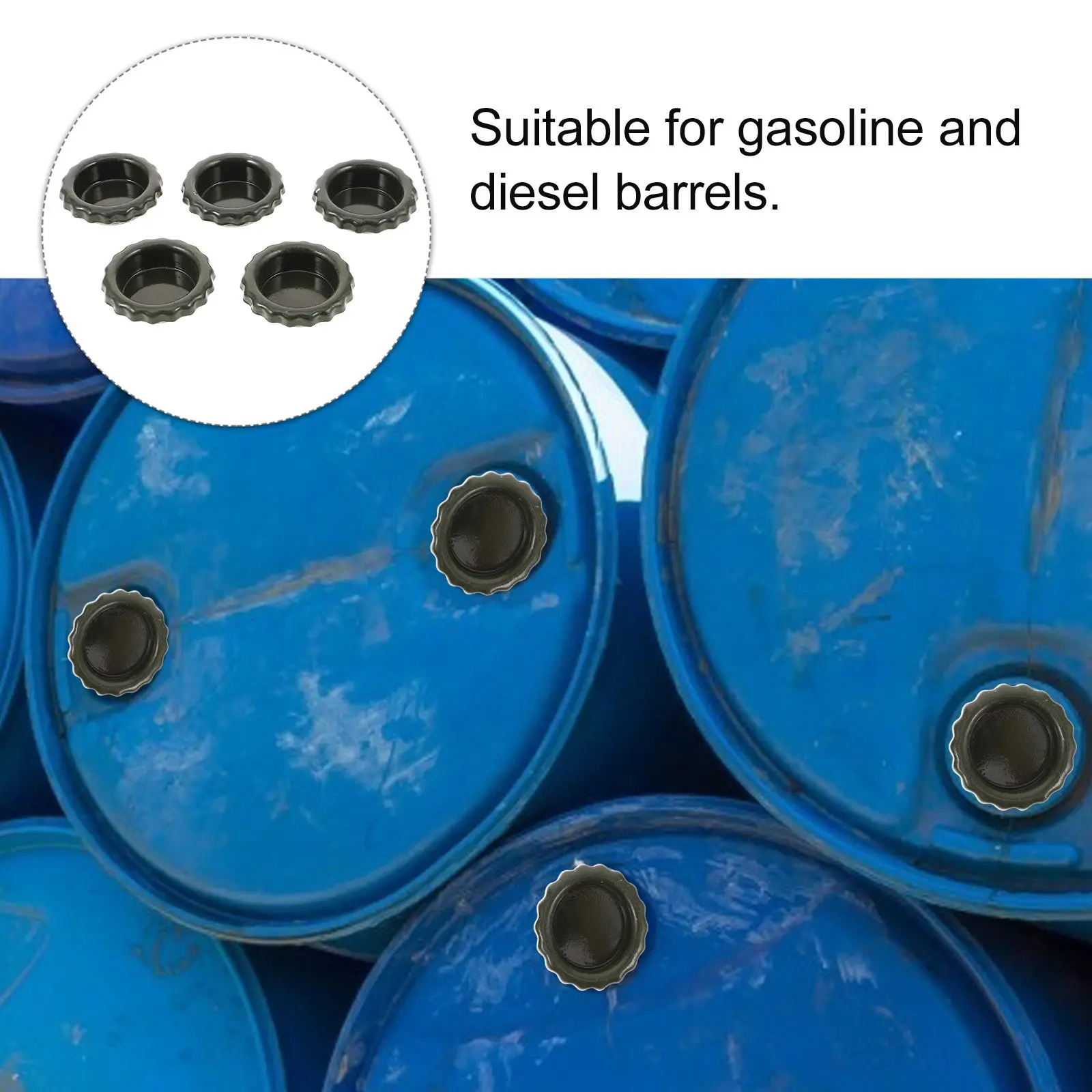 5Pcs Metal Oil Drum Lid Steel Bung Caps Secure Sealing Drum Covers for Diesel Fuel Storage Chemical Barrel Protection