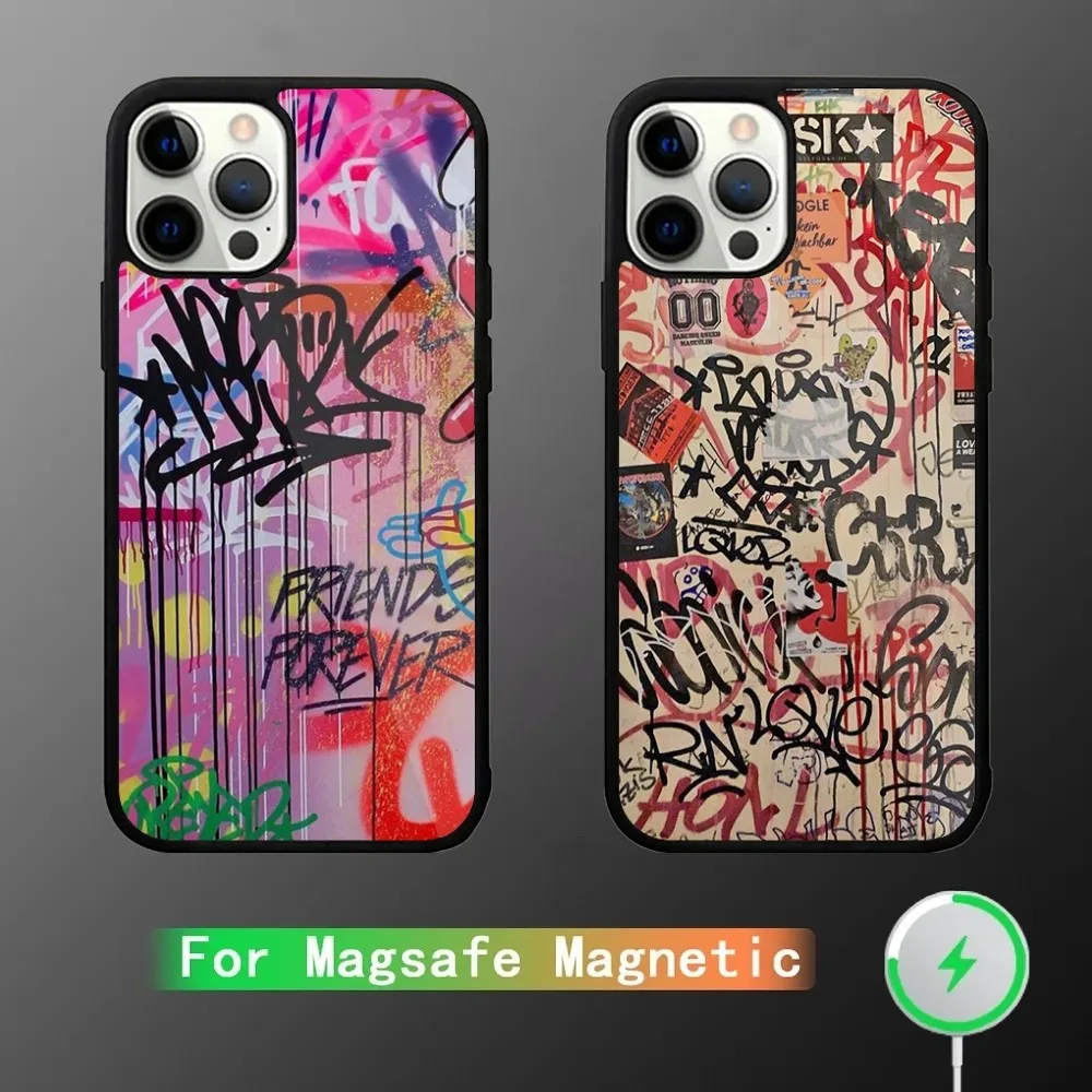 

Cool Colorful Graffiti Phone Case For iPhone 15,14,13,12,11,Plus,Pro,Max Mini Magsafe Magnetic Wireless Charging