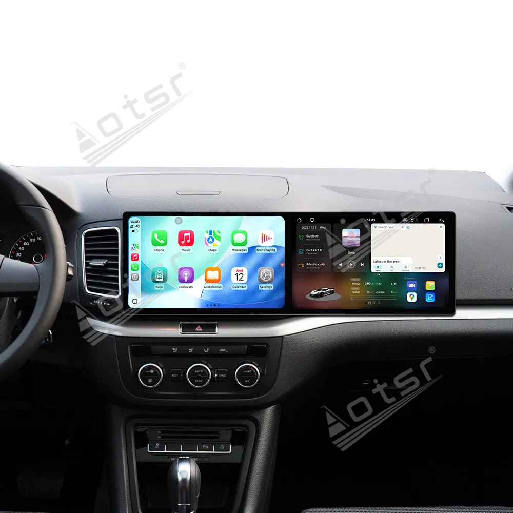 

8-ядерный 10,1-дюймовый двухэкранный автомобильный радиоприемник для Volkswagen Sharan Plus 2012-2019, автомобильный мультимедийный видеоплеер, GPS-навигация, блок Carplay