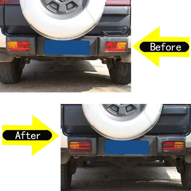 

For 2007-2021 Toyota FJ Cruiser Carbon Steel Black Car Rear Fog Lamp Guard Sticker Car Exterior Detail Protection Accessories