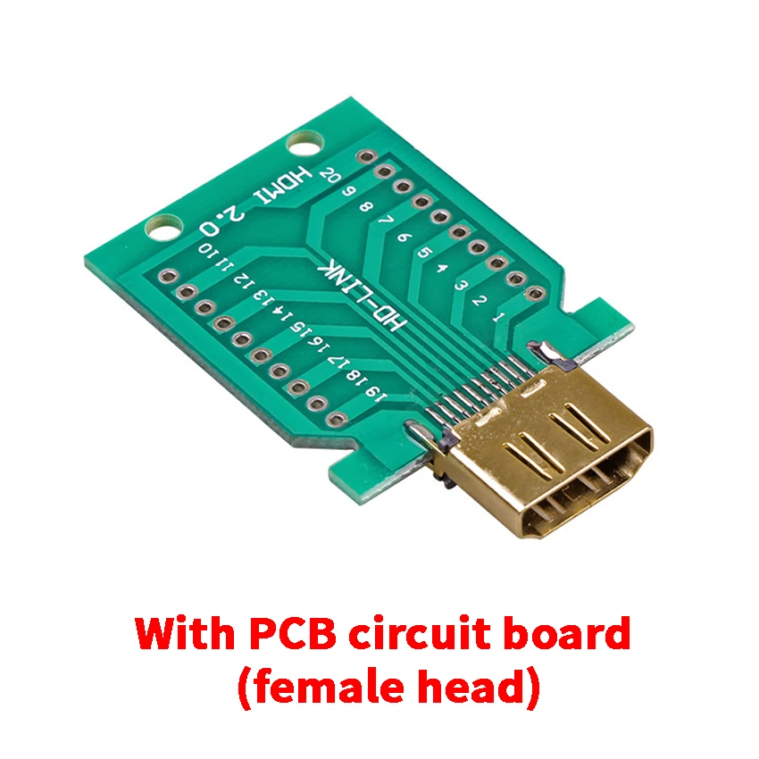 

1pc DIY Standard HDMI Welded Male Plug Female jack 19Pin Cable Connector 1.6mm female socket with PCB